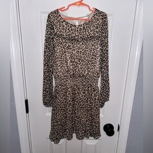 Leopard Print Kids Casual Dress